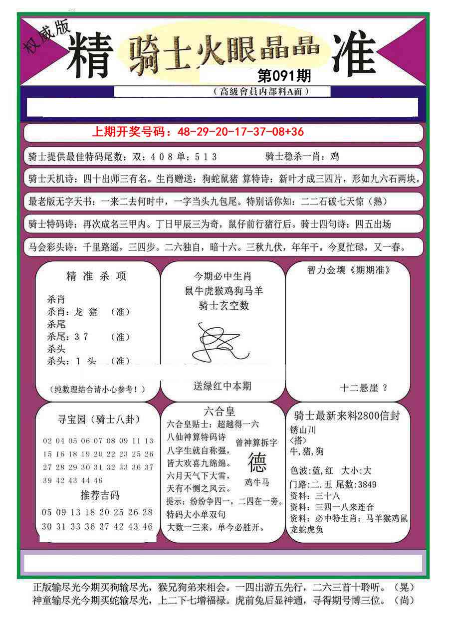 091期骑士火眼晶晶（正）[图]